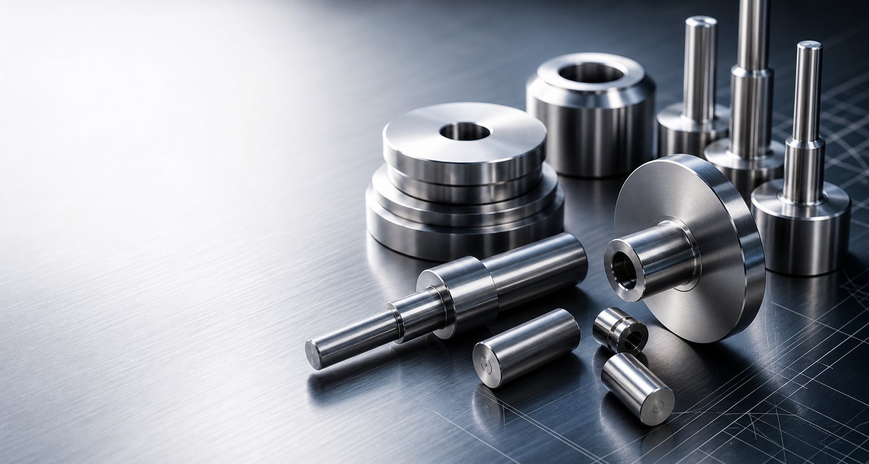 Precision tungsten carbide special parts on a steel surface